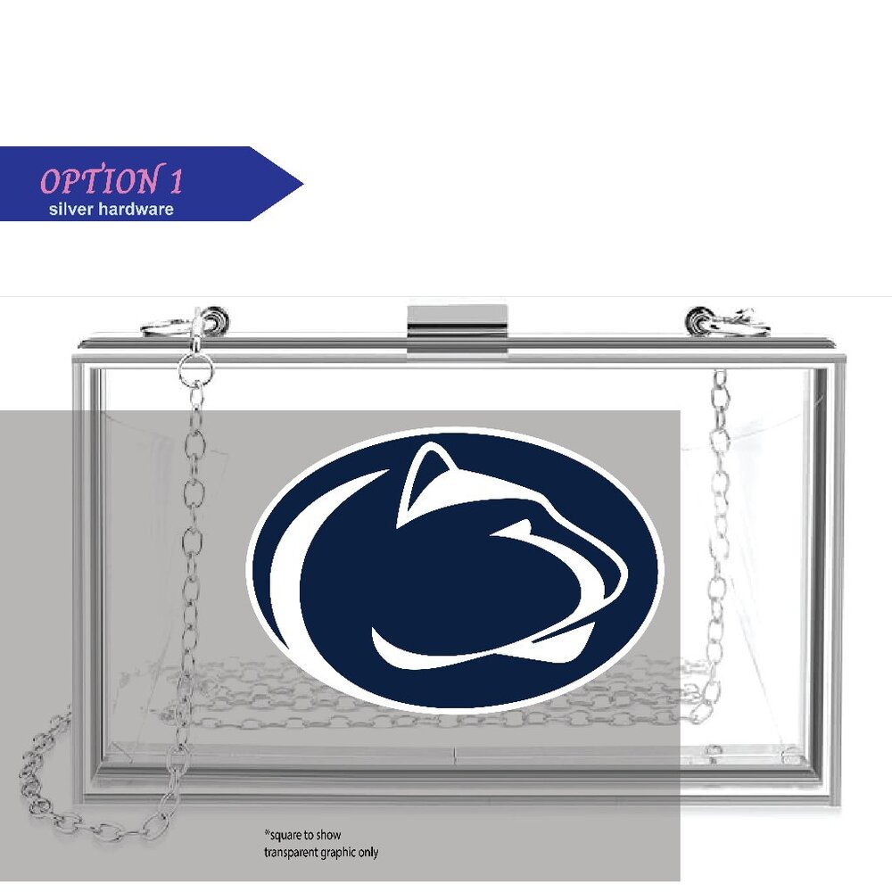 Penn State clear acrylic clutch